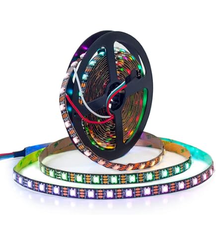 NooElec 1m RGB LED Streifen – 60 Pixel, WS2812B, IP68 Wasserdicht, 5V, Mit JST-SM Steckern