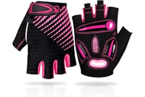 LUROON Cycling Gloves Half Finger Gel Padded Bike Gloves Anti-Slip Shock-absorbing Hand Protect Fingerless Summer Bicycle Short Gloves for Mens & Women