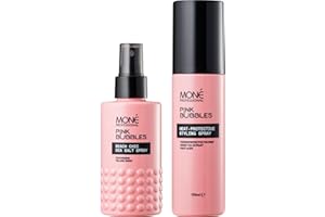 MONÉ PROFESSIONAL – Pack Effet Plage & Protection Chaleur – Spray Sel de Mer 150 ml + Spray Thermoprotecteur 150 ml – Texturisant, Wavy, Volume, Protection Chaleur 220°C