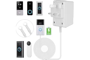 AMFUN 24V 500mA Doorbell Transformer,Visual Doorbell AC Power Adapter, Compatible for Most Versions of Ring Doorbell and Thermostat with 8M (315") Long Cable (Black)