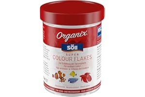 Söll Organix Super Colour Flakes - Hauptfutterflocken für Zierfische reich an Proteinen und Farbpigmenten für natürliche Ernährung und leuchtende Farben