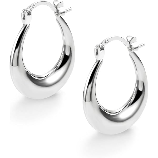 Boucles D'oreilles Créoles Fines – Argent Massif 925 – Poinçon Orfèvre – 1,50g – TBE
