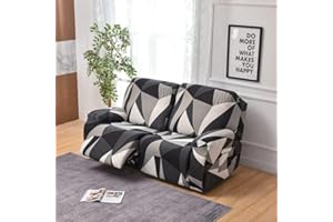 WWQQKJ Copridivano Relax Reclinabile Elasticizzato 2 Posti, Copripoltrona Relax Reclinabile Universale con Tasche, 6-Pezzi Fodera per Poltrona Lavabile, Coperture per Elettrica Divano da Massaggio(#22)