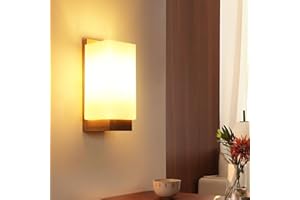 TOOLIGHT Aplique LED de Madera Interior, Lámpara de Pared 12W, Retro, 3 Temperaturas de Color para Dormitorio, Pasillo, Salón, Escaleras (Incluye Bombilla E27)