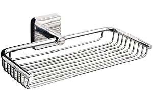 Kapitan Quattro Stainless Steel Compact Bath Shelf Shower Tray Basket, Wall Mounted, AISI 304, Polished Finish, Made in EU, 20 Years Warranty