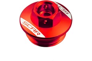 SCAR Bouchon vis carter huile moteur Compatible avec HONDA CR CRF CRFX CBR CRF1100L 125 150 250 450 500 600 1000 CRF250R CRF450R KLX KLXS KLXR D-TRACKER 90-25 - Rouge