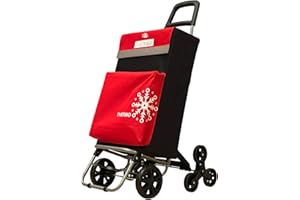 VACAVACA Carrito de Compra Plegable con Térmico, Carro de la Compra 50L,Carros para la Colada,Carro Compra (Roja, 8 Ruedas)