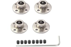 PITERTUL 4 Pcs 10mm Rigid Flange Shaft Couplings,High Hardness Metal Flanged Shaft Collars with Hex Wrench and Screws for DIY Model Motors Coupler