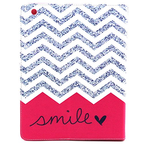 iPad 2 iPad 3 iPad 4 Hülle, Deenor Wavy Pattern PU Leder Abdeckung Stand Flip Schutzhülle Hülle für Apple iPad 2 iPad 3 iPad 4. (Wavy) - 3