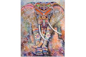 AZERTEX AZX Tapisserie murale de style indien avec motif éléphant - 130 x 150 cm - Drap de lit, rideau, jeté de plage (fleurs imprimées)