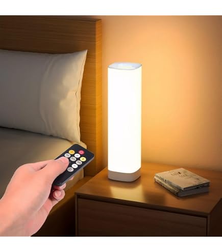 Pulsky Kabellose Tischlampe – Wiederaufladbar, Mit 2 Abnehmbaren LED-Birnen & Fernbedienung, 7 W, RGB