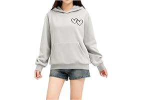 SOLU DAY8 Sweat a Capuche Fille 3-14 Ans Fashion Sweatshirt Hoodie Ado Fille Hiver Manche Longue Ample Chic Pas Cher Mignon Imprimé Streetwear Sport Casual Haut Tops