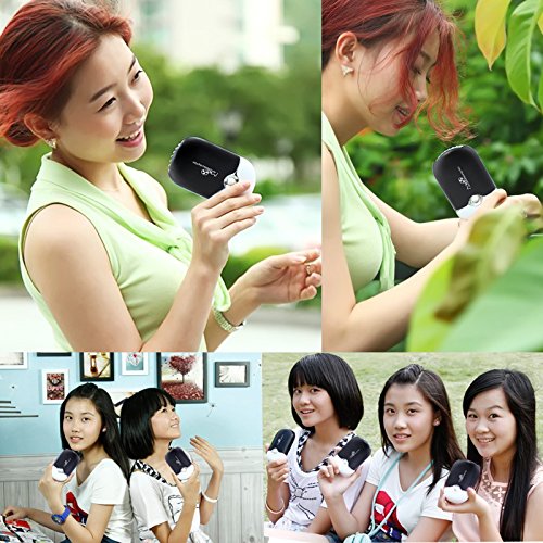 Tragbare Miniklimaanlagen-Reisehandheld USB aufladbare Lüfter für Summer (Black) - 3