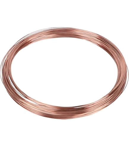 PATIKIL 50M Filo di Rame Nudo Solido, 22 Gauge Filo Rame Puro 0,6mm