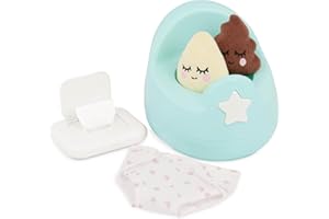 LullaBaby – Potty Training Accessory with 2 Sounds – 14-inch Baby Doll Accessories – Plushies, Diaper, and Pretend Wipes – Imaginative Play – Toys for Kids Ages 2 & Up – Baby Doll Potty Set