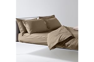 Lisola Set Lenzuola Letto Singolo, Parure Lenzuola in Cotone Pregiato, Made in Italy, Lenzuola da Sopra 160x290cm + 1 Federa 50x80cm, Tinta Unita. Modello: Tortona, Prisma