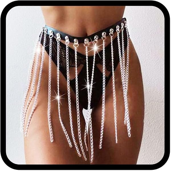 Ceinture Chaîne Punk En Cuir Noir Multicouches – Harnais Corps Sexy Pour Femme, Style Discothèque Et Festival