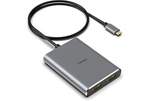 FAIRIKABE Adattatore USB C a Dual HDMI per 2 monitor, 2 display di espansione HDMI per MacBook, splitter HDMI per display di espansione a doppio monitor, adattatore MST per MacBook Pro Air M1 M2 MacOS e Windows