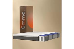 Emma Matelas Hybrid II | Mousse à mémoire de Forme et Ressorts ensachés | 140x190 cm | Hauteur 25cm | Moyen-Ferme (H7) | Soutien à 7 Zones | Ergonomique | Ultra-Respirant | Durable | Housse Lavable