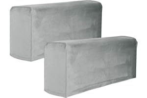 Garneck 2Pcs Armrest Covers Anti-Slip Sofa Arm Cover Slipcover Universal Furniture Protector Armchair Slipcovers(Grey)