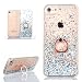 Produktbild Flüssig Handyhülle für iPhone 8 Plus / iPhone 7 Plus (Nicht für iPhone 8/7), Schutzhülle Case Glitzer Flüssig Hülle Durchsichtig Transparent Hart Backcover Plastik Hardcase Tasche Cover Hüllen Weich Silikon TPU Klar Bumper Handytasche für iPhone 8 Plus / iPhone 7 Plus,Hancda Case 3D Flüssig Handy Hülle Glitter Bling Glänzend Sparkle Luxus Liquid Etui Flüssigkeit mit Ring Ständer Fingerhalterung Schale für iPhone 8 Plus / iPhone 7 Plus - Silber