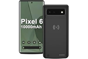 FRATERNIZE Pixel 6 10000 mAh Akkugehäuse, kabelloses Qi-Ladegerät, tragbare Ladeabdeckung für Google Pixel 6 5G Handy-Ladegerät-Hüllen