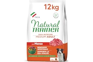 Natural Trainer Medium Cibo per Cani Adulti con Manzo - 12kg