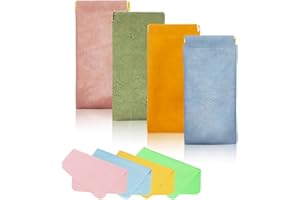 MultiValue Lot de 4 étuis à lunettes en cuir souple avec chiffon de nettoyage, étui à lunettes de lecture portable en cuir PU étanche pour homme et femme