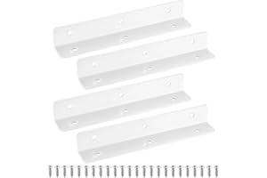 XINGWENHAO 4 soportes angulares para madera, soportes de esquina para cama de jardín elevada, soportes en L de metal blanco para jardines, reparación de juntas de muebles, estantes, armarios, 190 x 30 x 30 mm