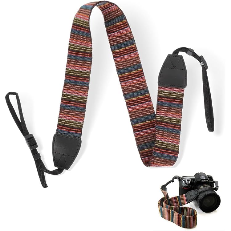 Sangle D’appareil Photo Réglable En Coton – Longueur 130 Cm, Boucle Rapide – Pour DSLR Et Hybrides, Confort Et Sécurité