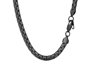 PROSTEEL Chaîne Collier pour Homme Femme Maille Plate 4mm/6mm en Acier Inoxydable/Plaqué Or - Longueur 36/46/51/55/61/66/71/76cm