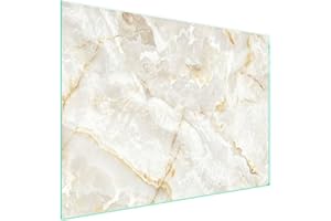 TMK ArtDeko Cache-plaque de cuisson 70 x 52 cm - 1 pièce - Protection contre les éclaboussures - Planche à découper - Marbre