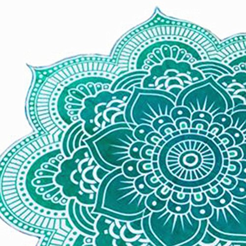 Pixnor Mandala Runde Lotus Strand werfen Gobelin Decke Wolldecke Hippie Boho Zigeuner Tischdecke Strandtuch Runde Yoga Matte grün - 2
