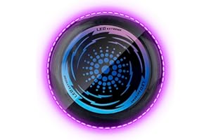 Silkwish Ultimate Frisbee - Disco luminoso a LED con 42 luci LED, riutilizzabile, per bambini, adulti, spiaggia di prato all'aperto (viola)