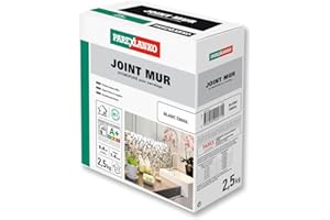 Parexlanko, Joint Mur, Joint hydrofugé pour carrelage (1 à 6mm), Blanc email, 2,5kg