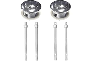MAXQUU Lot de 2 boutons de chasse d'eau de WC, accessoires de remplacement pour chasse d'eau, boutons de chasse d'eau de salle de bain avec tête ronde pour la réparation des réservoirs de salle de bain,