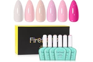Firedeep Set Smalto Gel 10ml Senza HEMA 6 Colori Nudo Rosa Rosa Chiaro Soak Off LED UV Lunga Durata Manicure per Nail Art Salone Fai Da Te