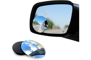 FIRST CHOICE KAYA 2 x Blind Spot Mirrors | Round Frameless & Adjustable 360°Rotatable HD Glass Convex Mirror RearView Universal for Cars | Enhance Driving Safety, Wide Angle View & Easy Install