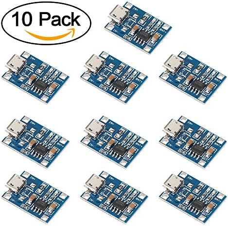 Lithium Battery Charging Board, MACTISICAL 10Pack Micro USB 5V 1A 18650 Lithium Battery Charging Board with Protection Charger Module