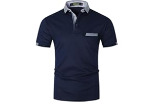 VMSUCIJ Hommes Broderie Girafe Coton Manche Courte Mode Classique Basique Col Polo Golf Chemise
