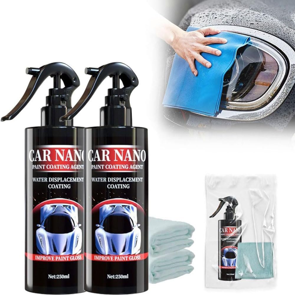 Nano Spray Protector Alto para Coche,Nano Spray para Coche,Spray de Revestimiento Cerámico,Revestimiento Cerámico para Vehículos (2 Pack)