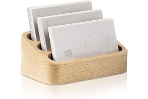 Agatige Tarjetero De Madera, Alta Estabilidad Con 3 Ranuras Para Tarjetas De Visita Tarjetero De Escritorio Soporte Tarjetas Visita Para Oficina, Salon, Escritorio