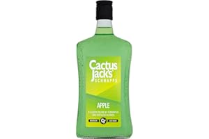 Cactus Jack's Apple Flavoured Schnapps, Fruit Flavoured Green Liquor for Cocktail Making, Flavoured Shots or Mixer, 15% Alcohol Drink, Cocktail Ingredient for Home Bar, 70cl
