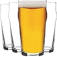 Rink Drink 4 Piece Classic Beer Glasses Set - Nonic No Nick Pub Bar Lager Pint Glass - 570ml