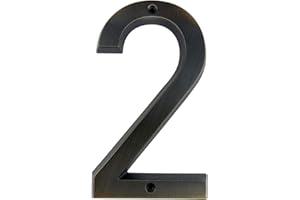 HASWARE Plaque de numéro de maison 6 pouces (15 cm) Style vintage fini bronze vieilli Numéros de porte Plaque de signalisation Numéros d'adresse du domicile de la rue, alliage de zinc (2)