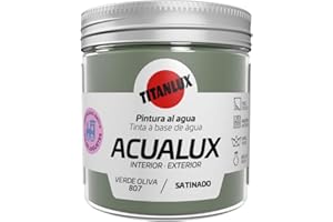 Titanlux Acualux pintura acrílica multiadherente Satinado Verde Oliva 75 ml