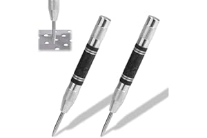 FAGENT Pointeau Automatique en Métal 128 mm, 2 Pièces Poinçons Centraux à Ressort Tension Réglable, Poinçon Central à Ressort Automatique, Outil de Poinçonnage Antidérapant pour Bois, Mur, Métal
