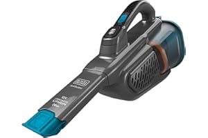Black+Decker BHHV320J Aspirador de Mano Gen 11 Potencia 12V y Batería 2.0Ah Boca Fina Acción Ciclónica Boquilla y Cepillo Extensible Batería Litio