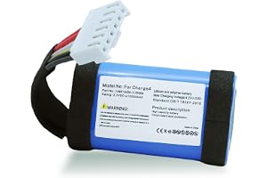 Abatinvo 12 000 mAh laddning 4 batteri kompatibelt med JBL Charge 4BLK laddning 4J CHARGE4BLUAM 1INR19/66-3 ID998 SUN-INTE-11