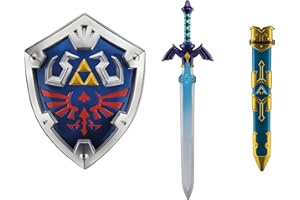 Uni que Lot déguisement Legend of Zelda Link Bouclier 48 cm + Epée et Fourreau 66 cm Cosplay Réaliste Haute Qualité